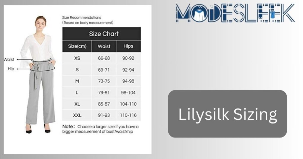 Lilysilk Sizing