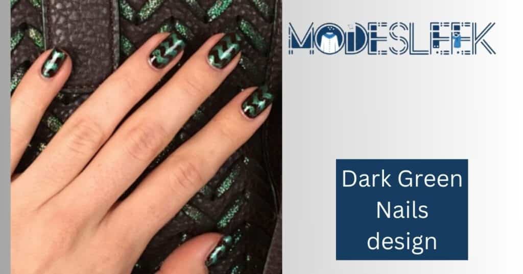 Dark Green Nails Design