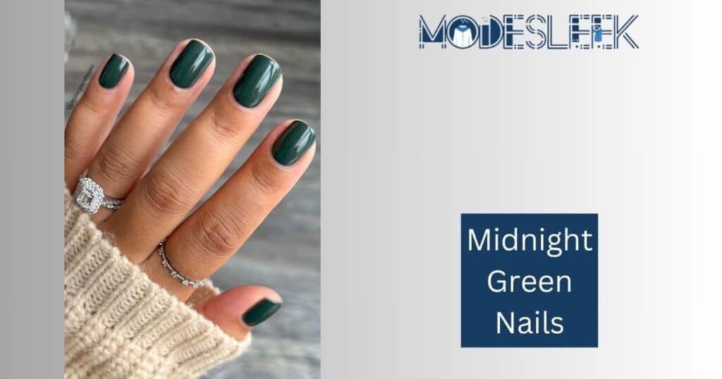 Midnight Green Nails