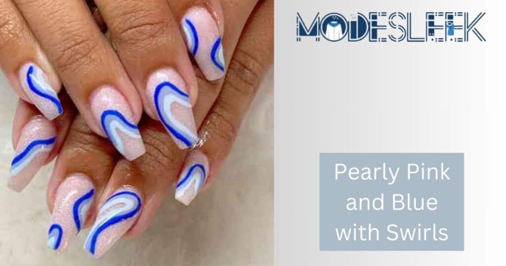 Pearly Pink and Blue with Swirls