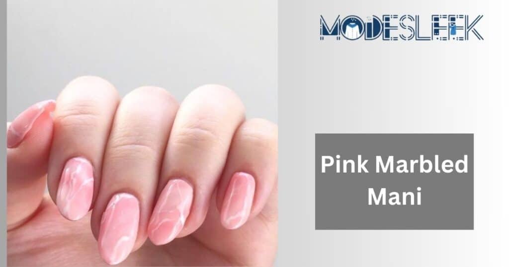 Pink Marbled Mani