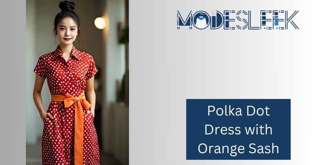 Polka Dot Dress with Orange Sash