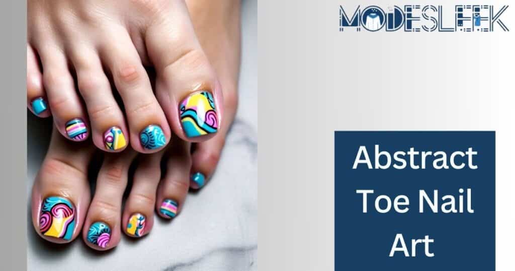 Abstract toe nail art