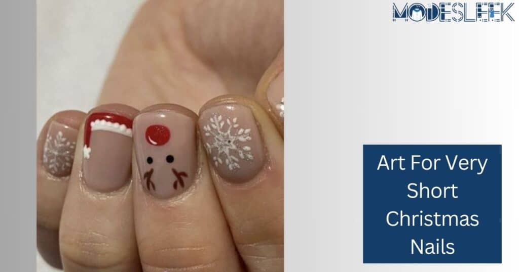 Art for very short Christmas nails