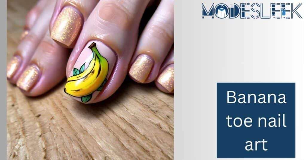 Banana toe nail art