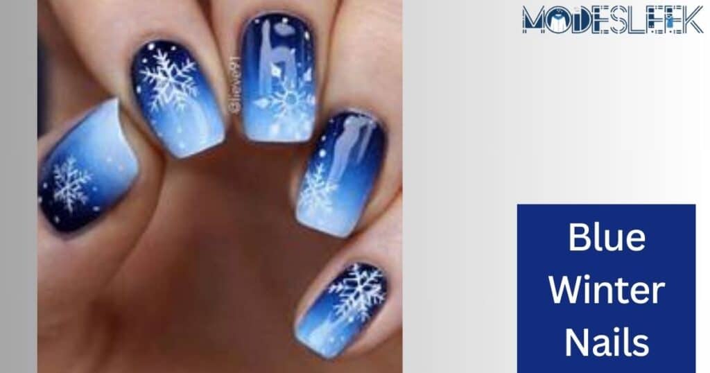 Blue Winter Nails