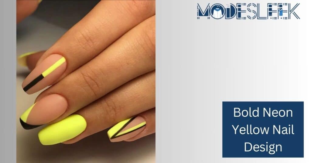 Bold Neon Yellow Nail Design