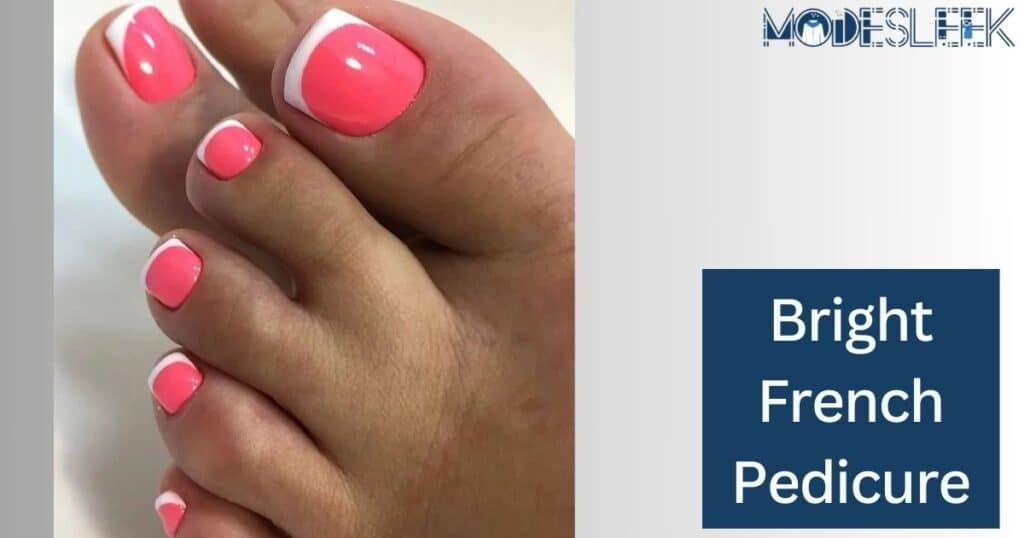 Bright French Pedicure