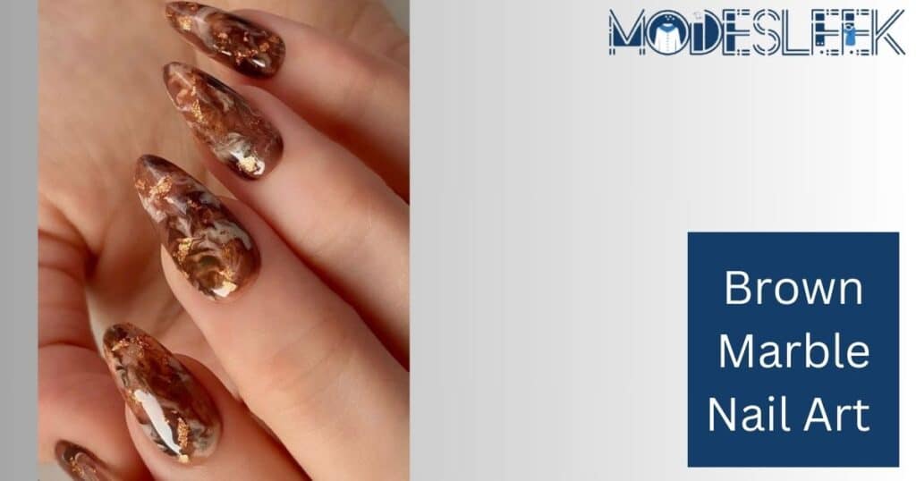 Brown Marble Nail Art