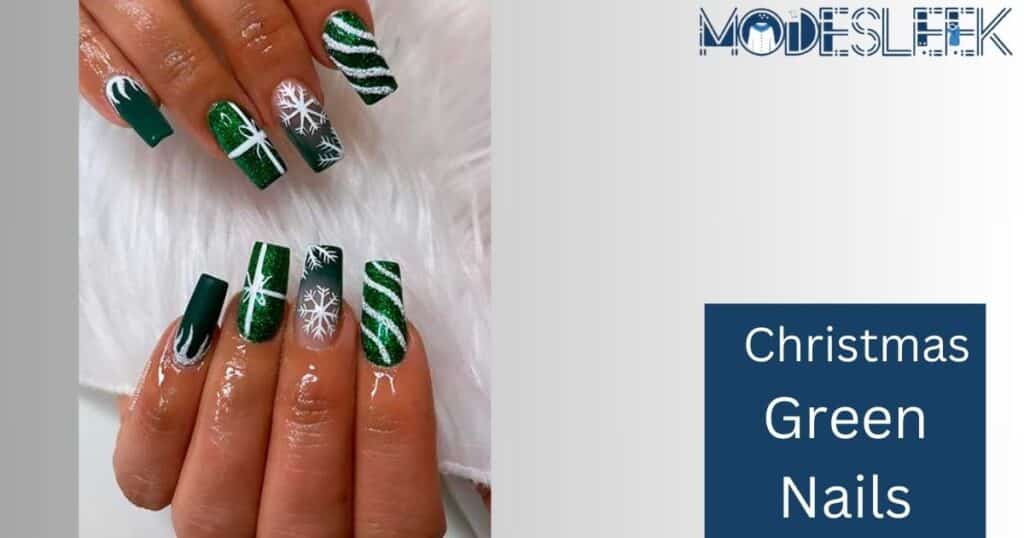 25+ Christmas Green Nails to Freshen Up your Festive Look