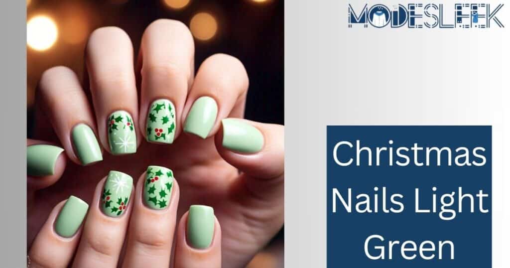 Christmas Nails Light Green