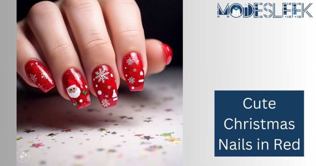 Cute Christmas Nails in Red