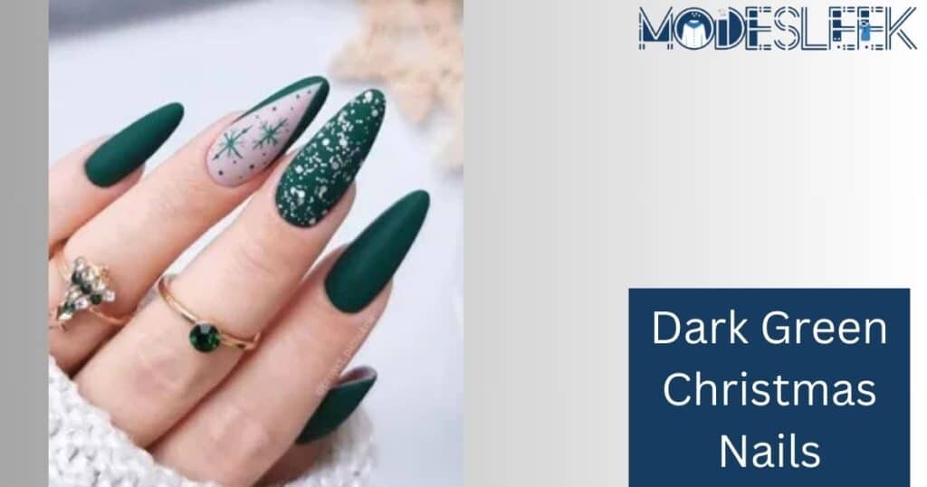 Dark Green Christmas Nails