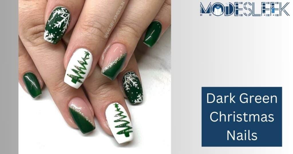 Dark Green Christmas Nails