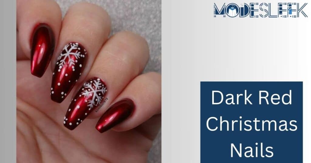 Dark Red Christmas Nails