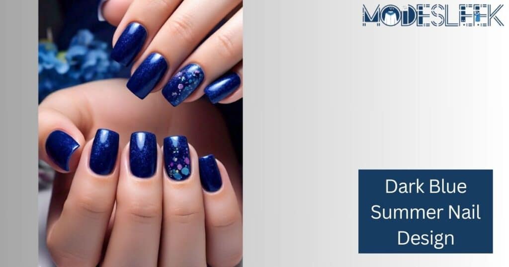 Dark blue summer nail design