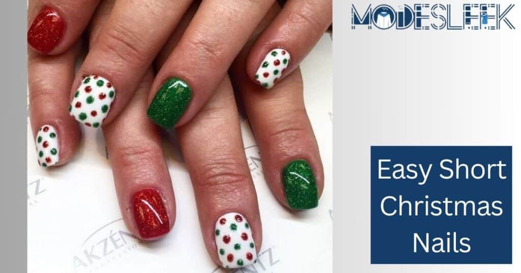 Easy Short Christmas Nails