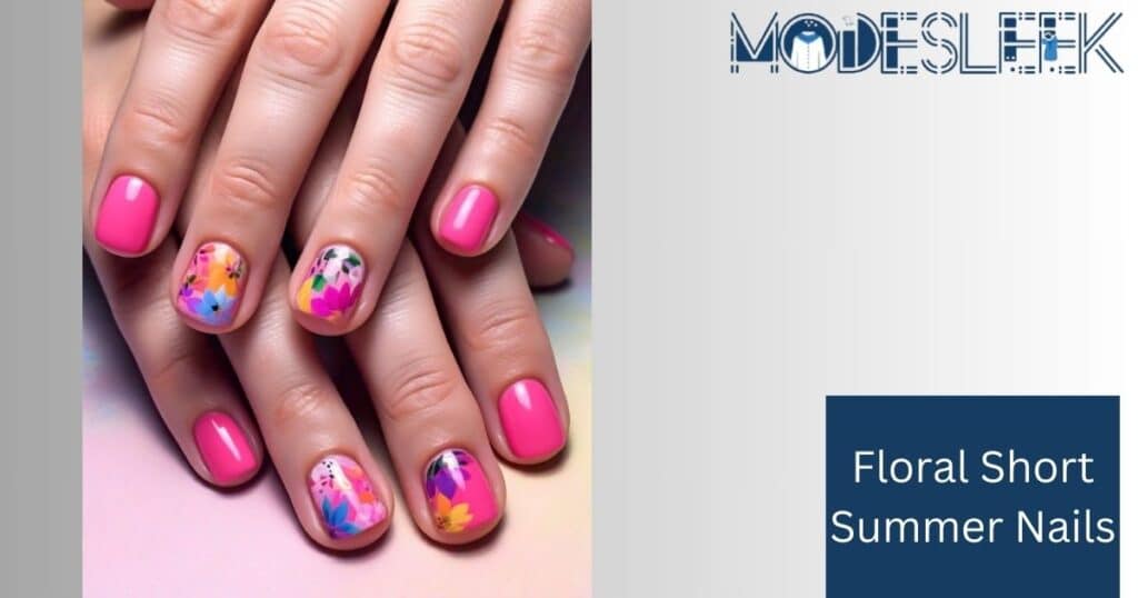 Floral Short Summer Nails