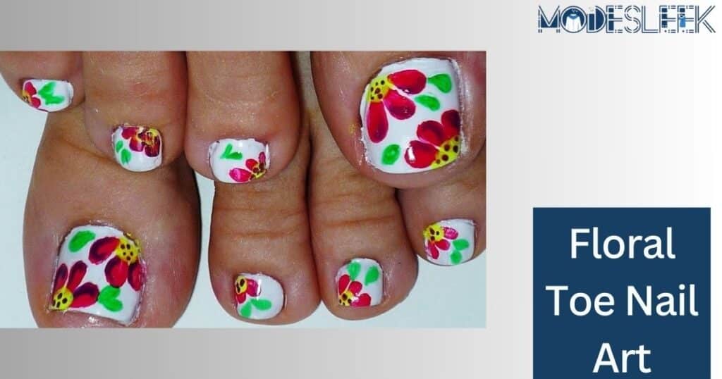 Floral Toe Nail Art