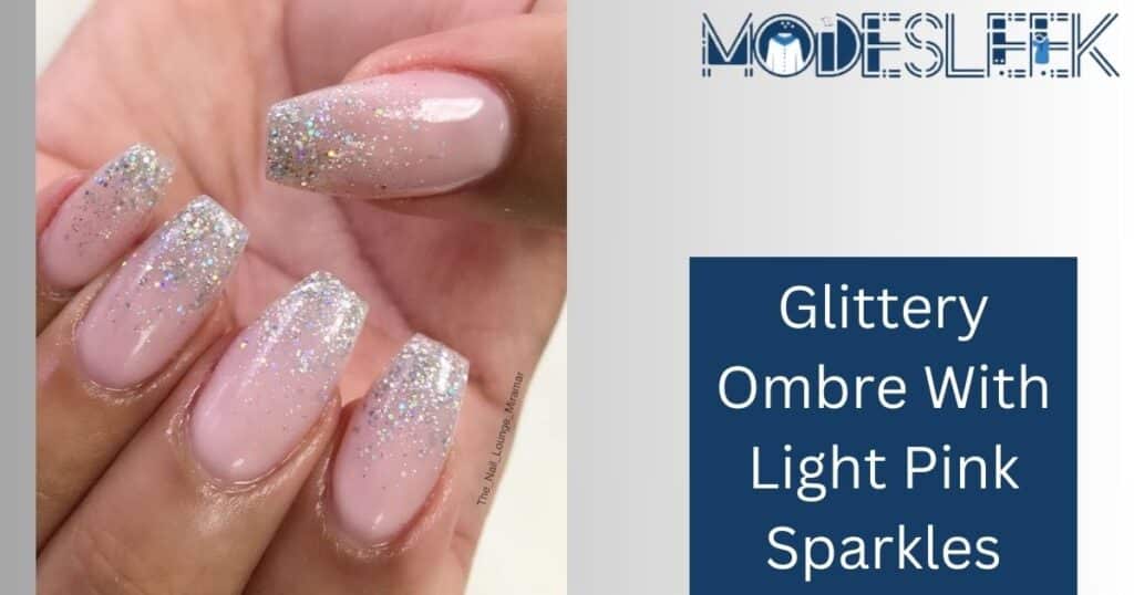 Glittery Ombre With Light Pink Sparkles