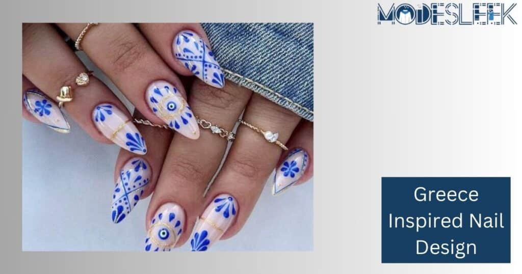 Greece-Inspired Nail Design