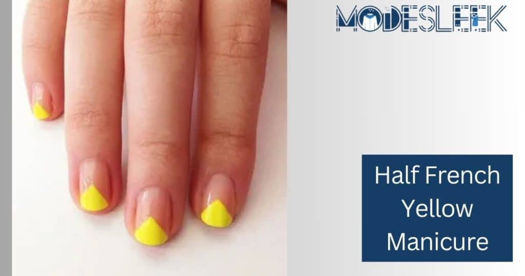 Half French Yellow Manicure