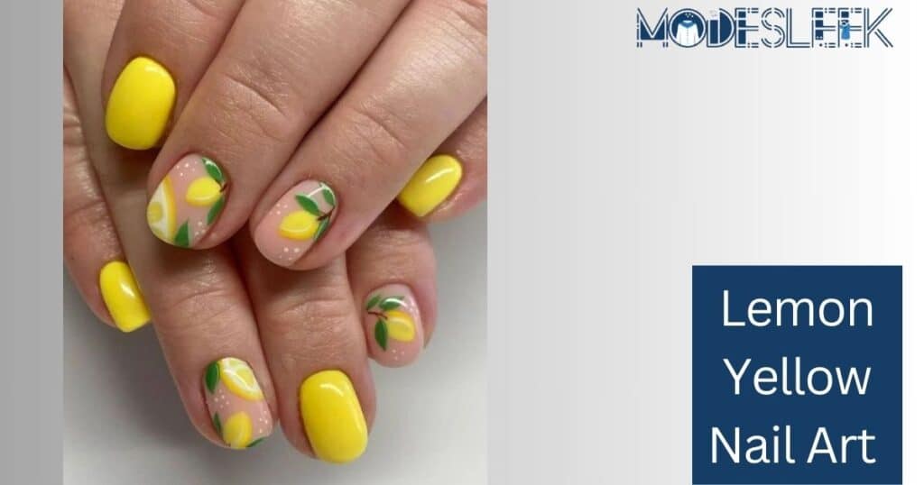 Lemon Yellow Nail Art