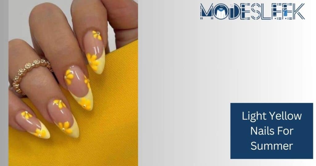 Light yellow nails for summer