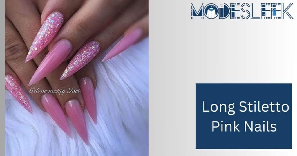 Long Stiletto Pink Nails