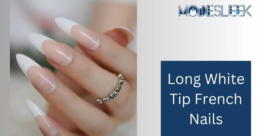 Long White Tip French Nails