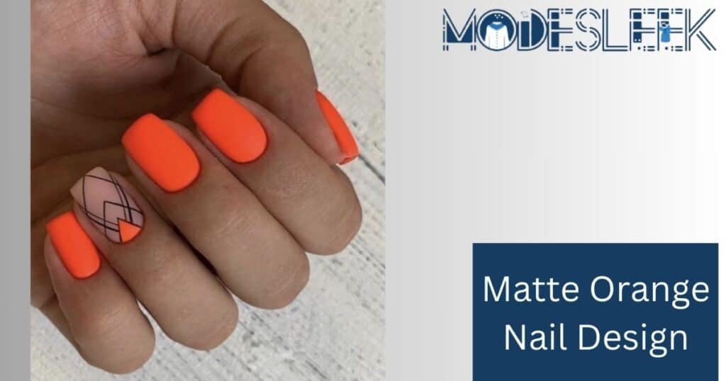 Matte Orange Nail Design