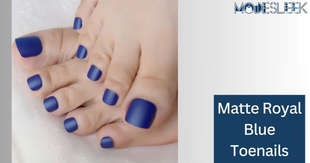 Matte Royal Blue Toenails