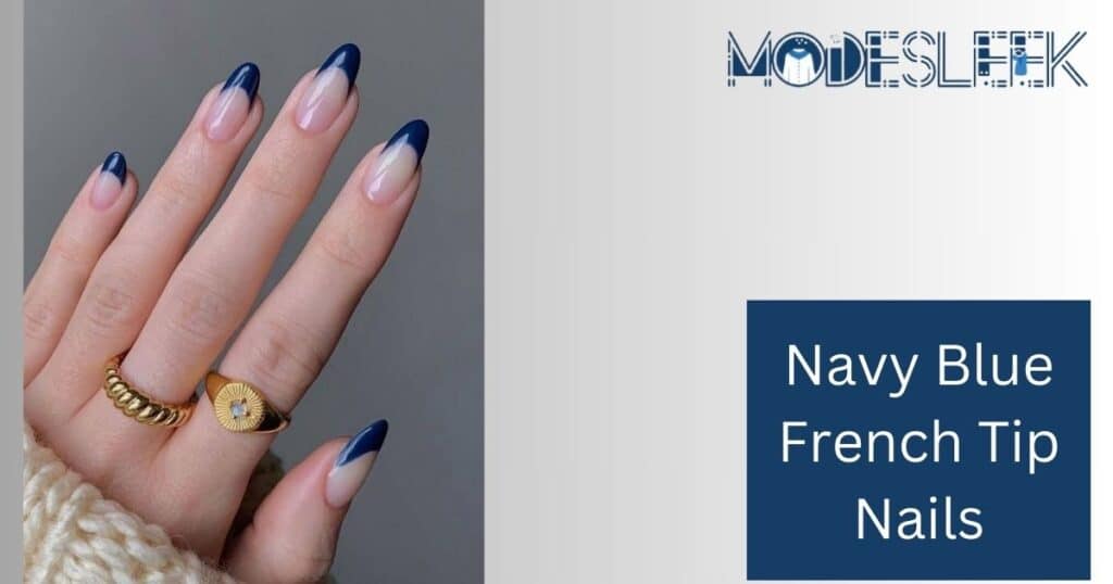 Navy Blue French Tip Nails