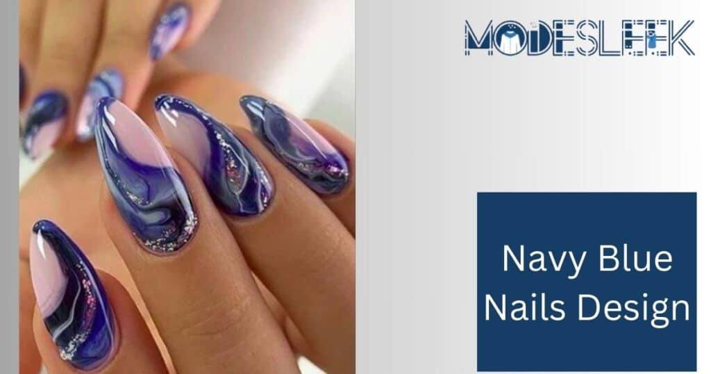 Navy Blue Nails Design