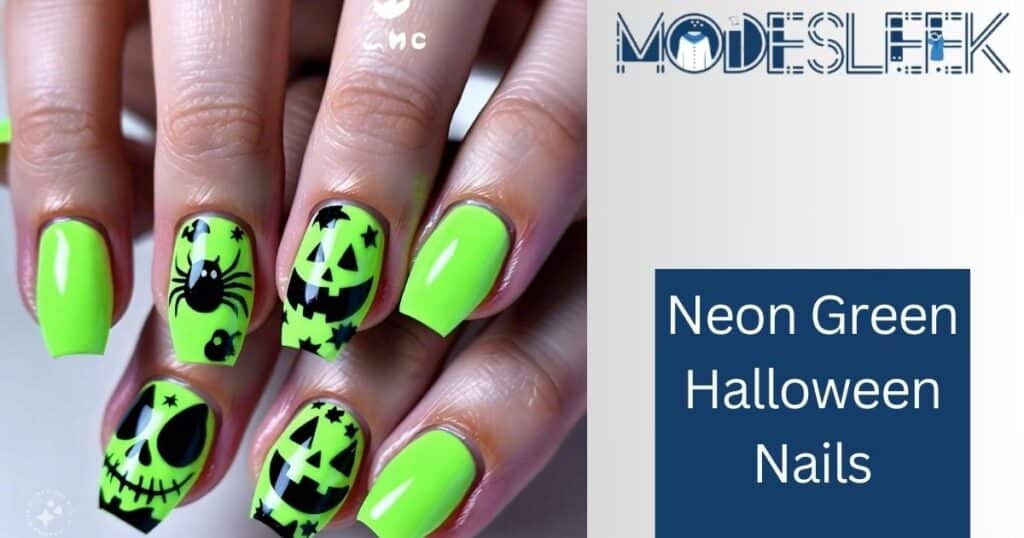 Neon Green Halloween Nails