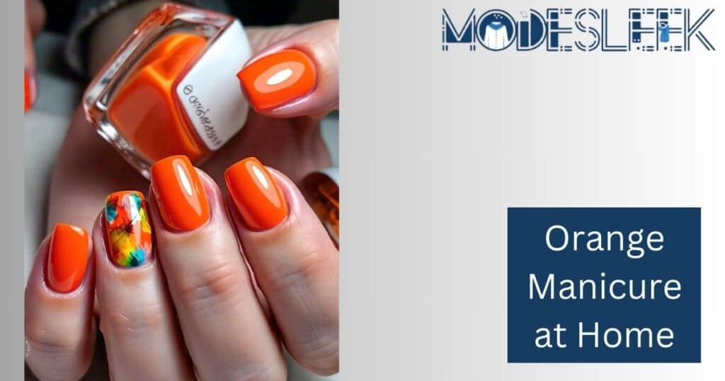 Orange Manicure at Home