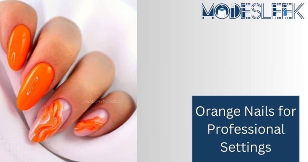 Orange Nails for Professional Settings