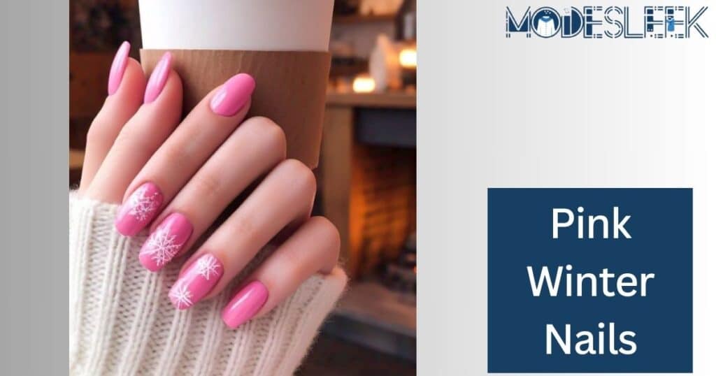 Pink winter nails