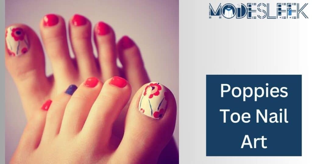 Poppies Toe Nail Art 