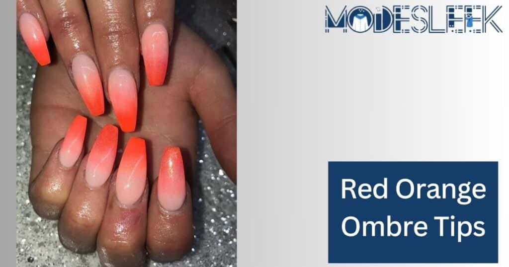 Red-Orange Ombre Tips