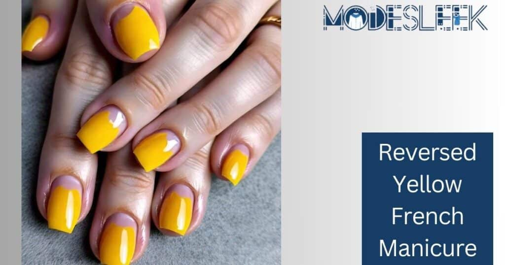 Reversed Yellow French Manicure