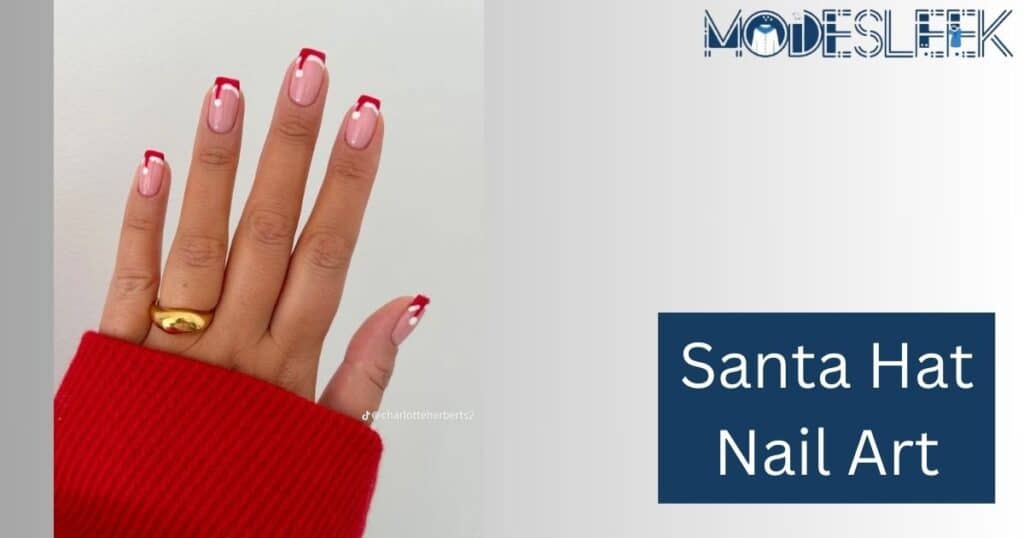 Santa Hat Nail Art