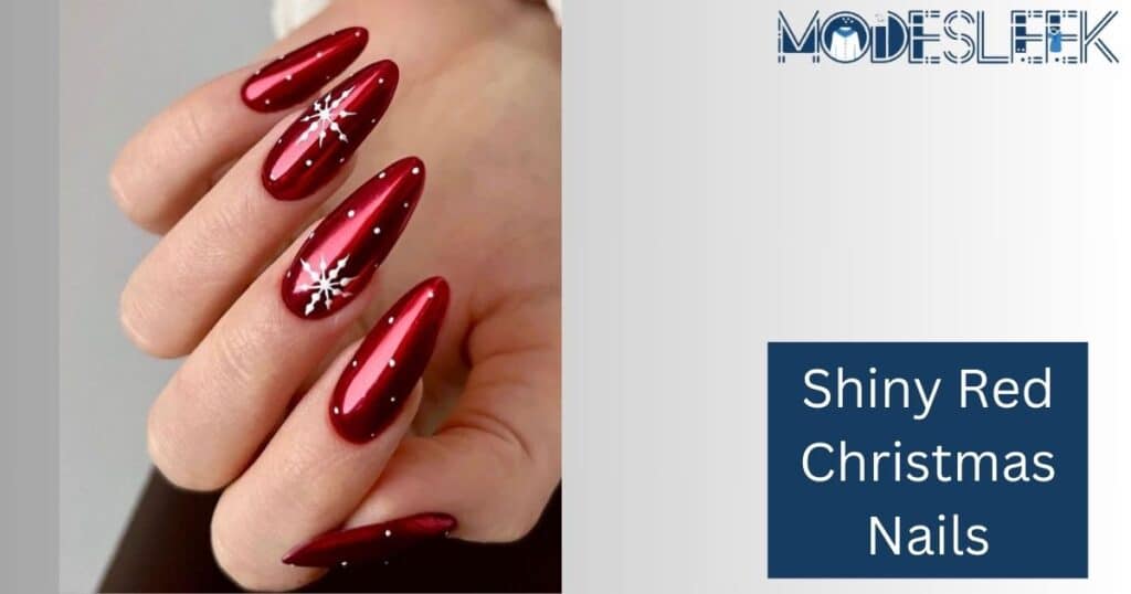 Shiny Red Christmas Nails