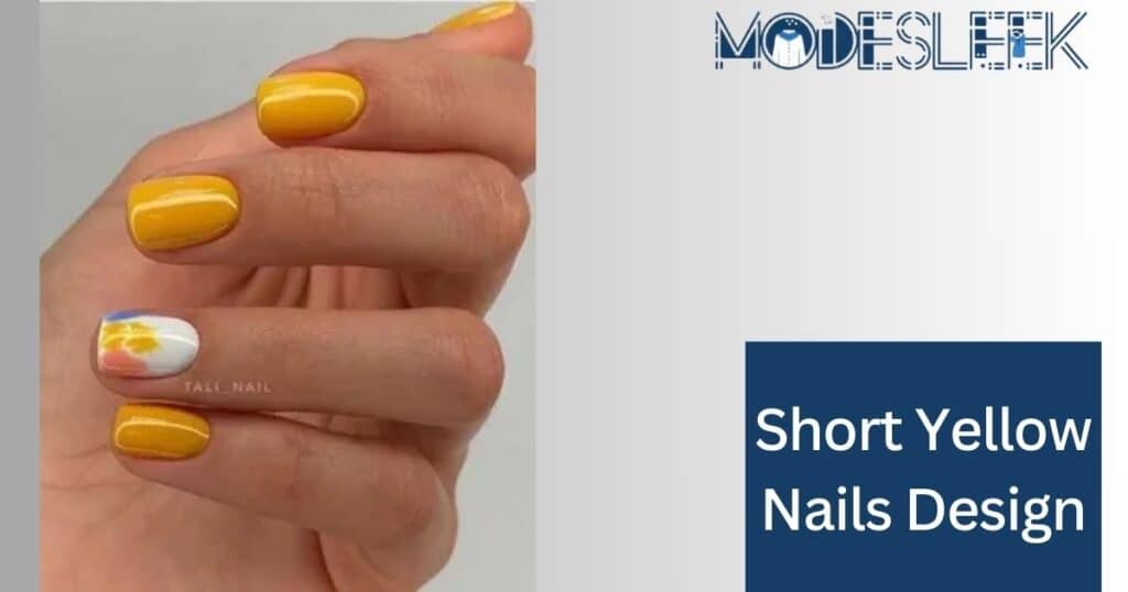 Short Yellow Nails Design