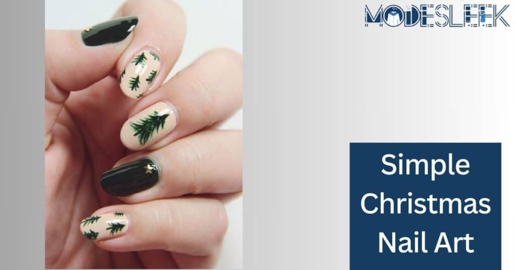 Simple Christmas nail art