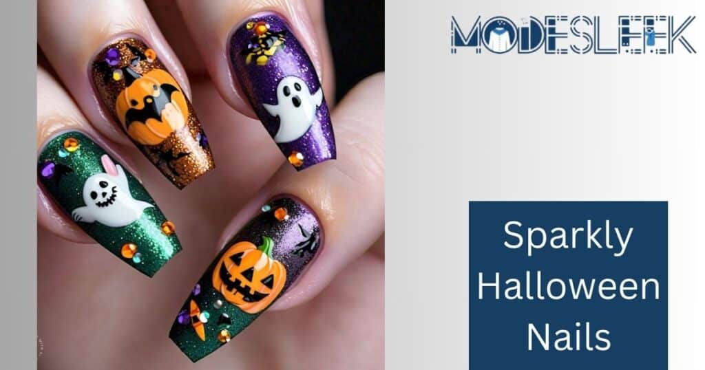 Sparkly Halloween Nails