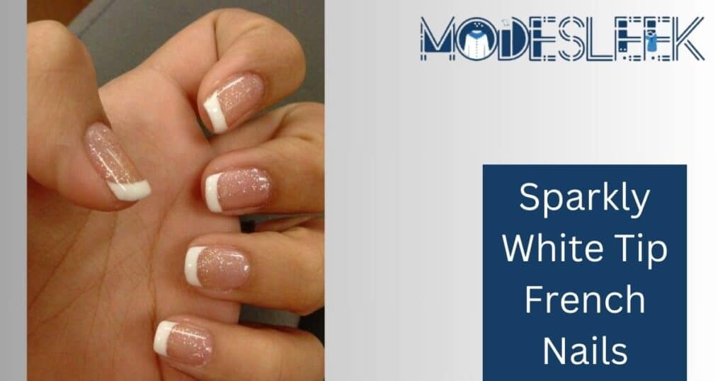 Sparkly White Tip French Nails