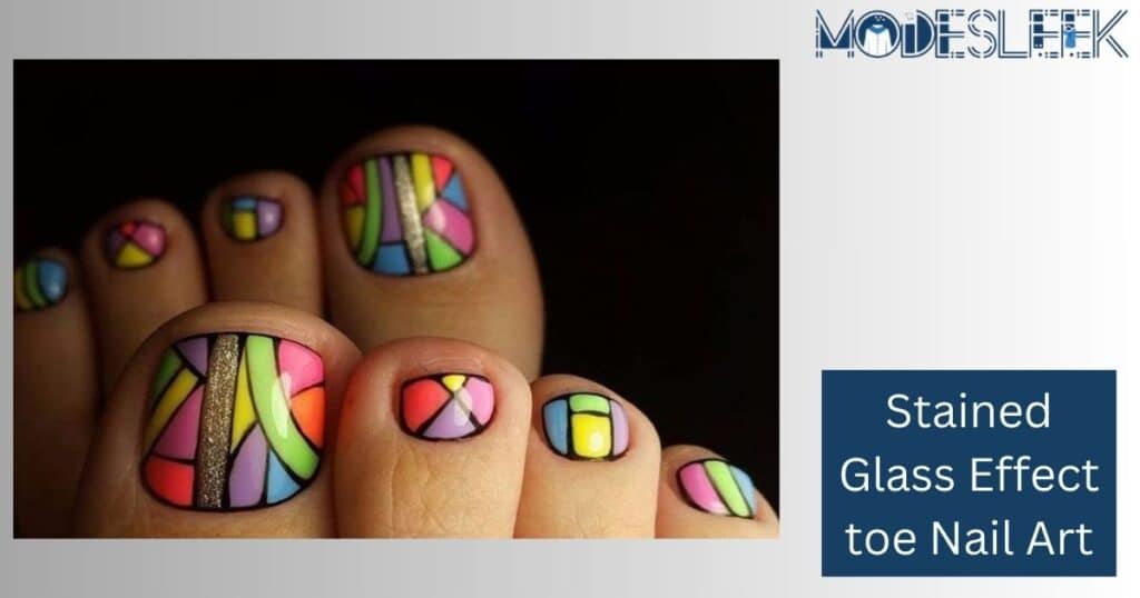 Stained-Glass Effect toe Nail Art