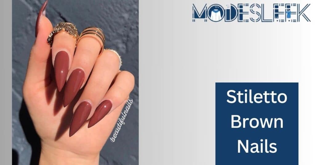 Stiletto Brown Nails