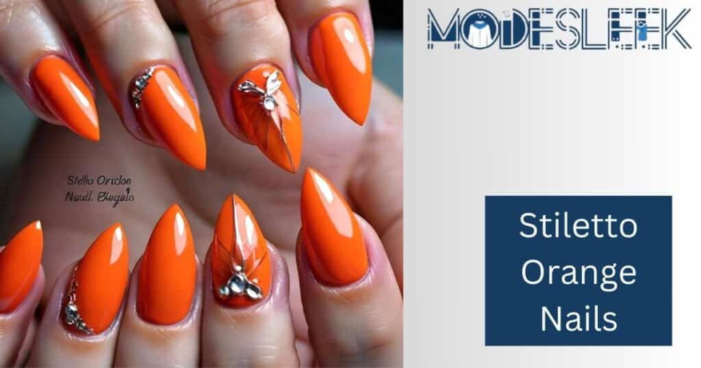 Stiletto Orange Nails